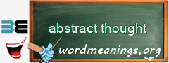 WordMeaning blackboard for abstract thought